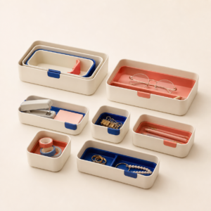 Adjustable Drawer Organizer Trays — 8 Piece Set