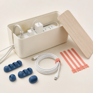 Cable Management Box with Clip Set