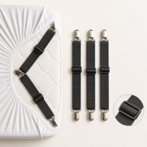 Adjustable Bed Sheet Holder Straps — 4 Pieces